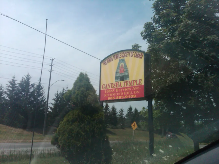 Ganesha Temple sign, Richmond Hill, Ontario