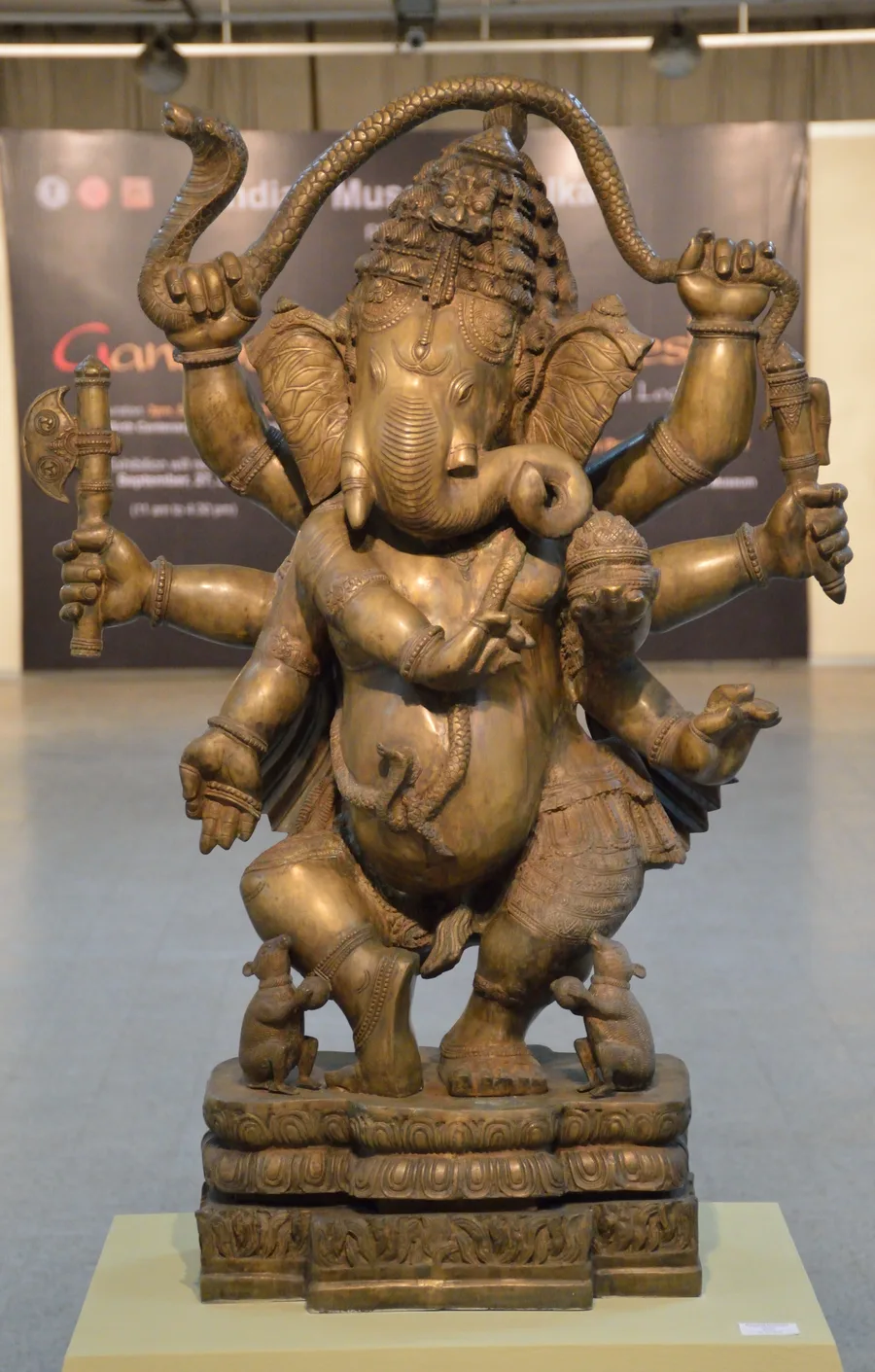 Dancing Ganesha brass sculpture, Odisha